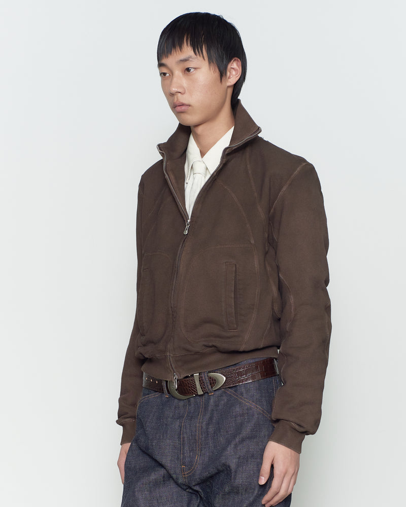 PANELED ZIP UP SWEAT SHIRT