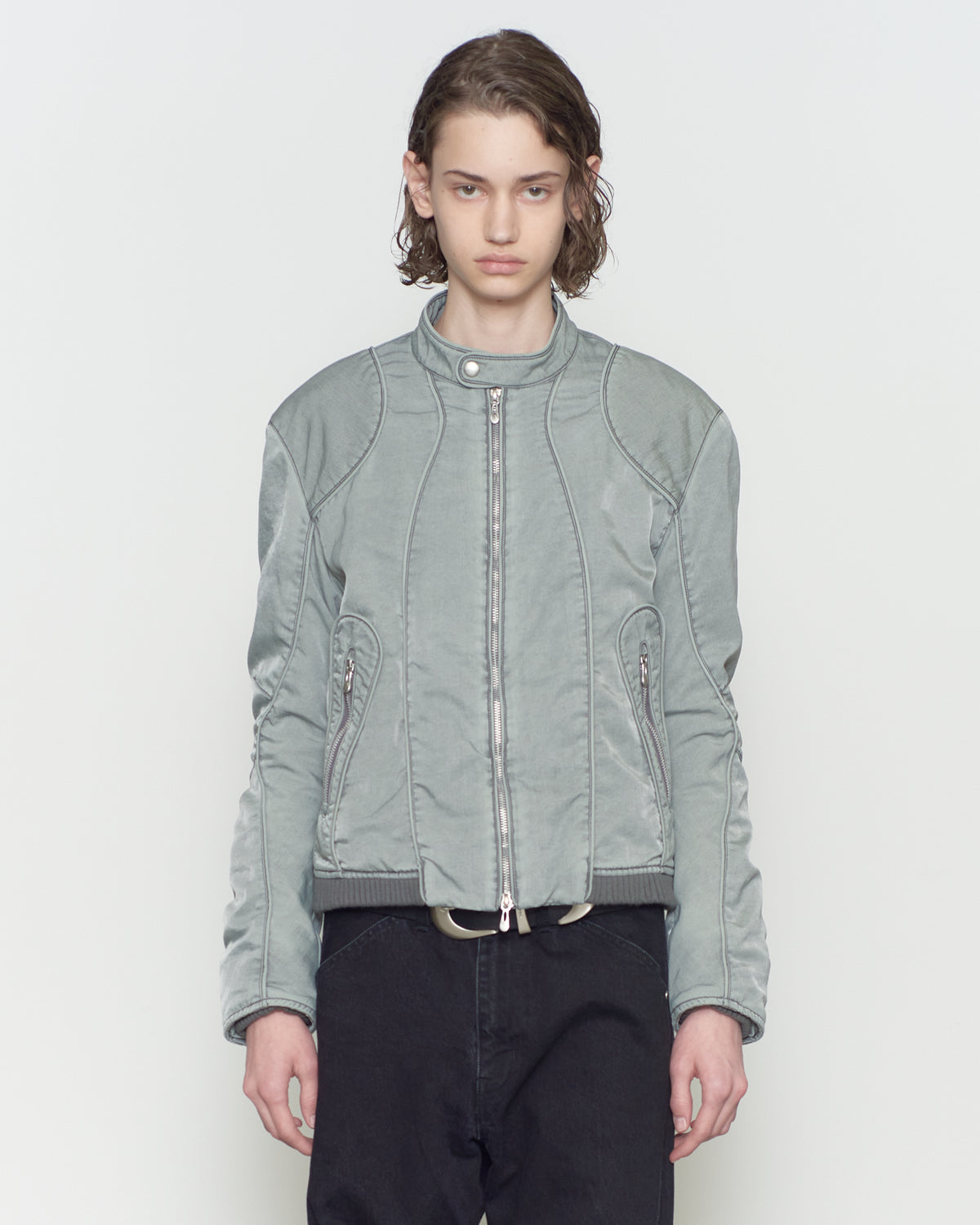 PANELLED PADDED MOTO JACKET