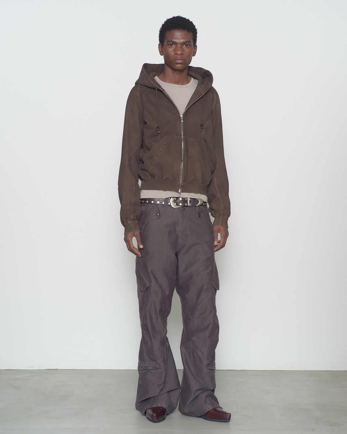 PANELED ZIP UP HOODIE