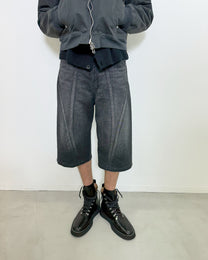 GLITTER TWILL 3D TWISTED JORTS