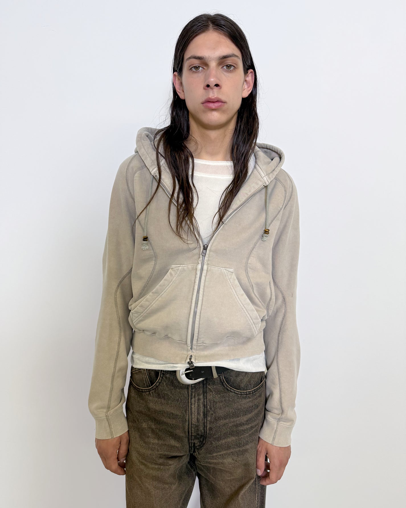 PANELED ZIP UP HOODIE