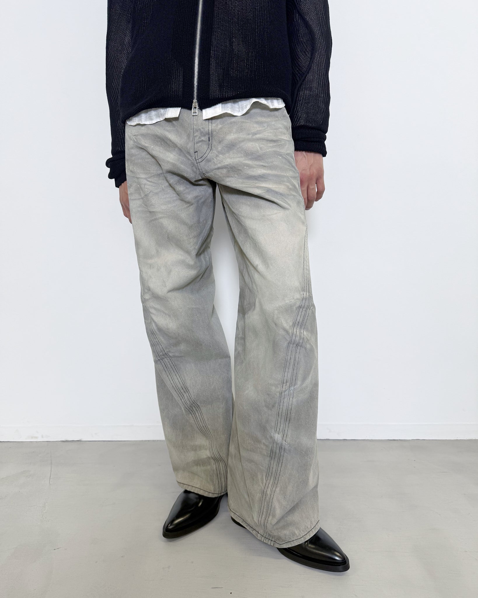 3D TWISTED WIDE LEG JEANS