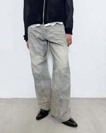3D TWISTED WIDE LEG JEANS