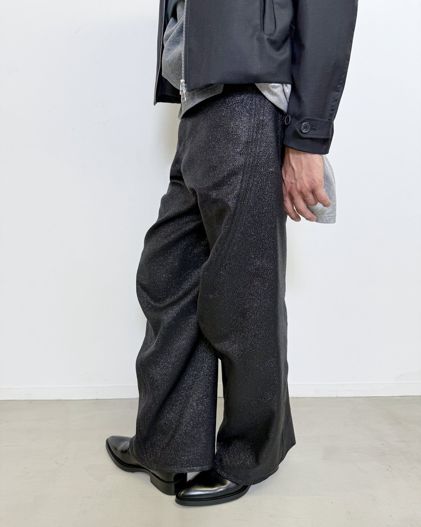GLITTER TWILL 3D TWISTED WIDE LEG 5P PANTS