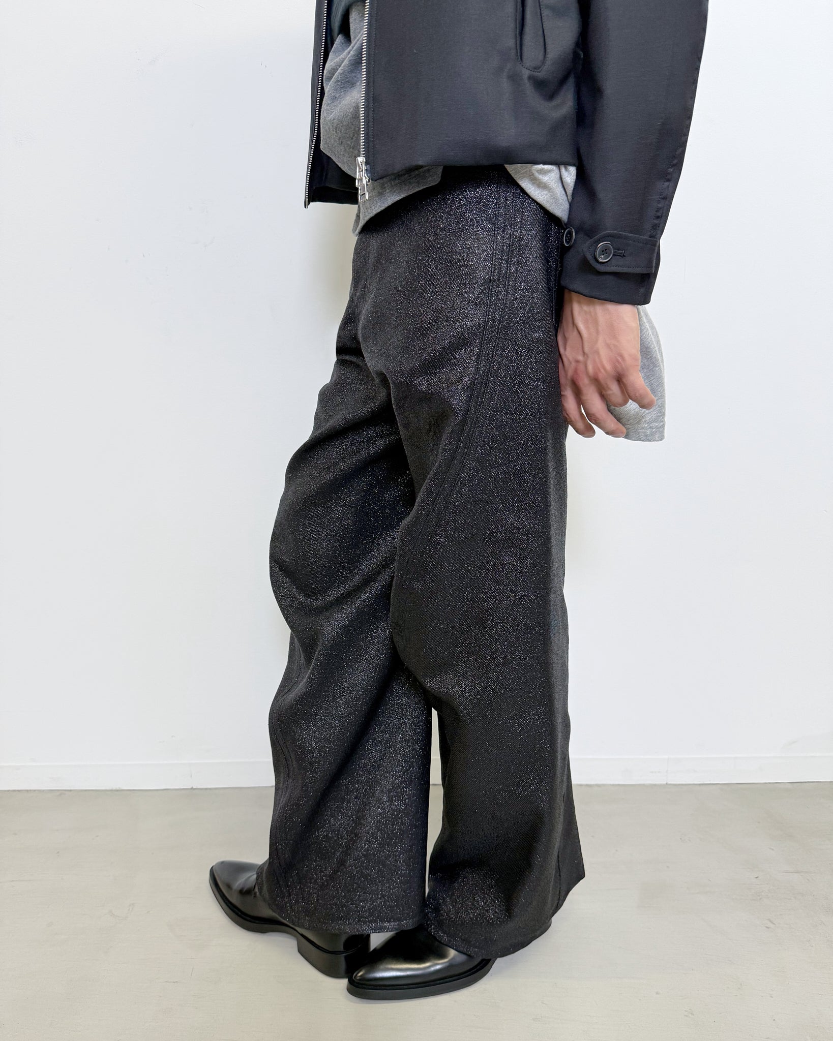 GLITTER TWILL 3D TWISTED WIDE LEG 5P PANTS