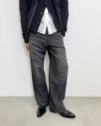 GLITTER TWILL 3D TWISTED WIDE LEG 5P PANTS