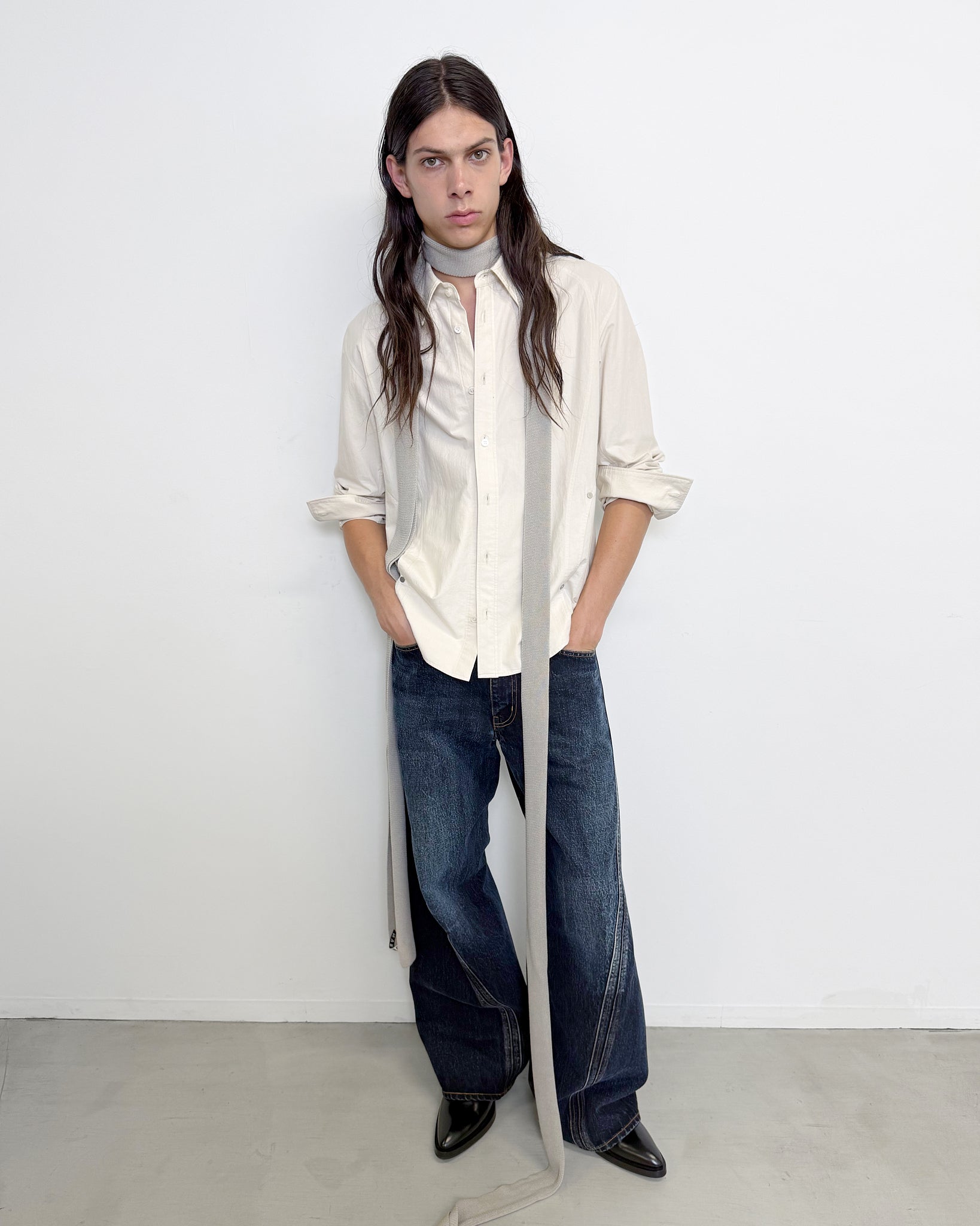 3D TWISTED WIDE LEG JEANS
