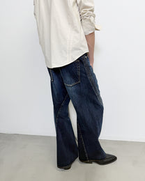 3D TWISTED WIDE LEG JEANS