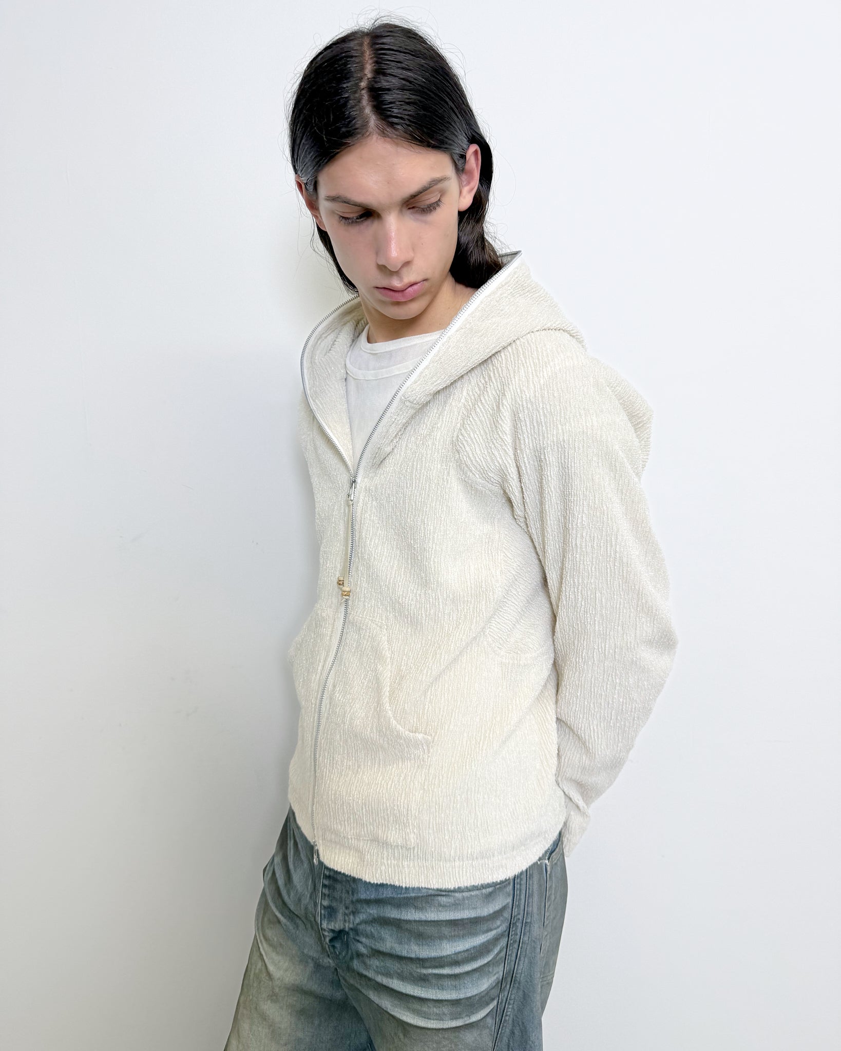 SEMI SHEER FULL ZIP UP HOODIE – NVRFRGT