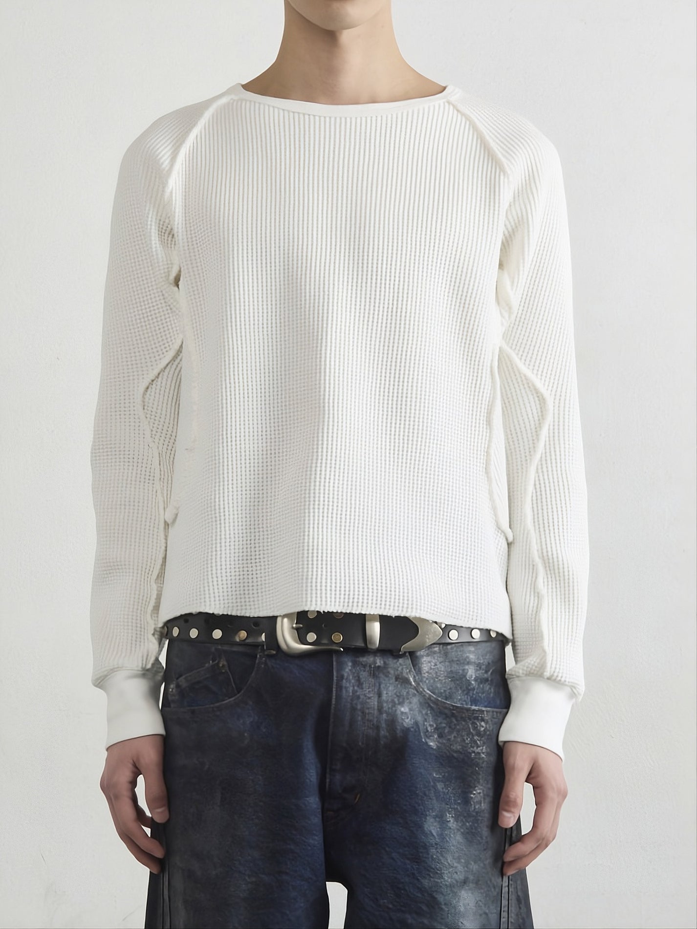 WAFFLE THERMAL LONG SLEEVE T‑SHIRT
