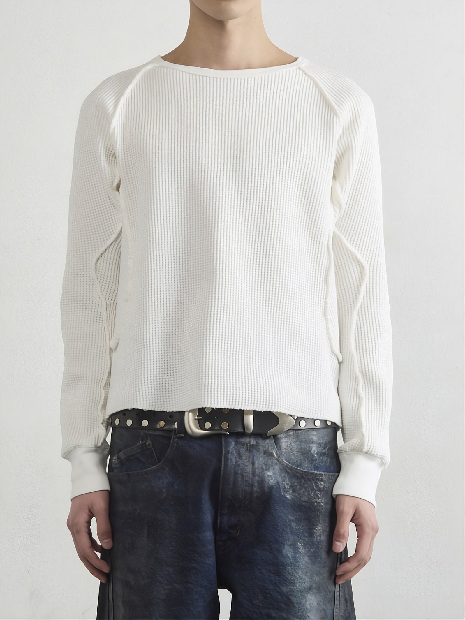 WAFFLE THERMAL LONG SLEEVE T‑SHIRT